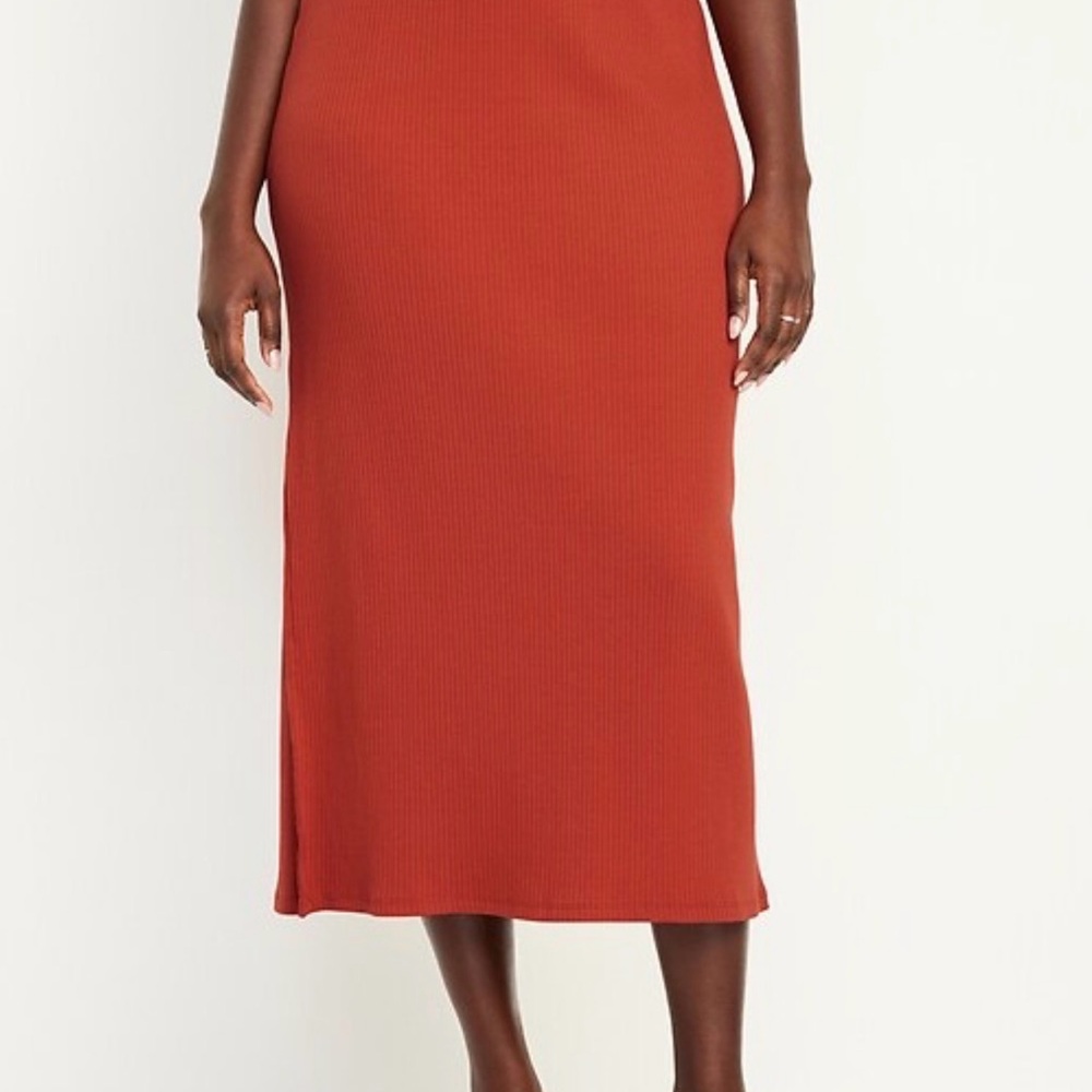 Terracotta Midi Sweater Skirt